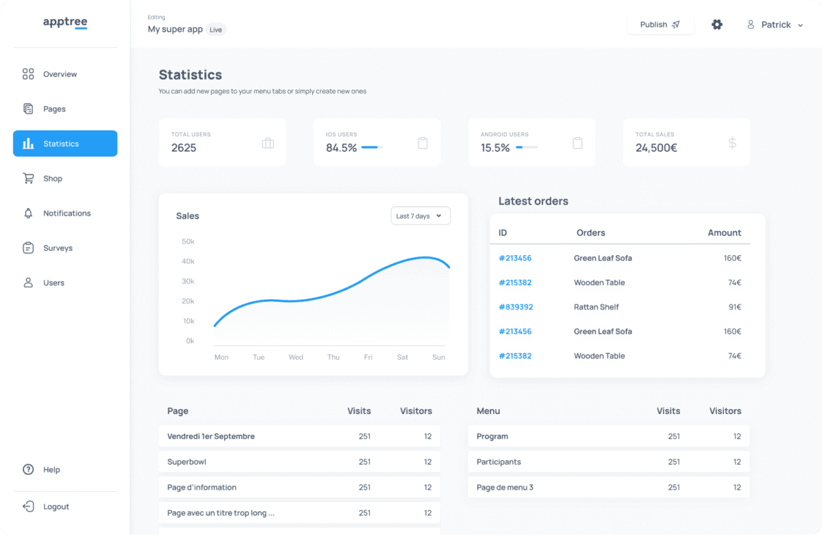 App Builder sans code ecommerce