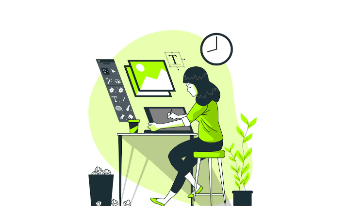 Une femme créer une application sans coder